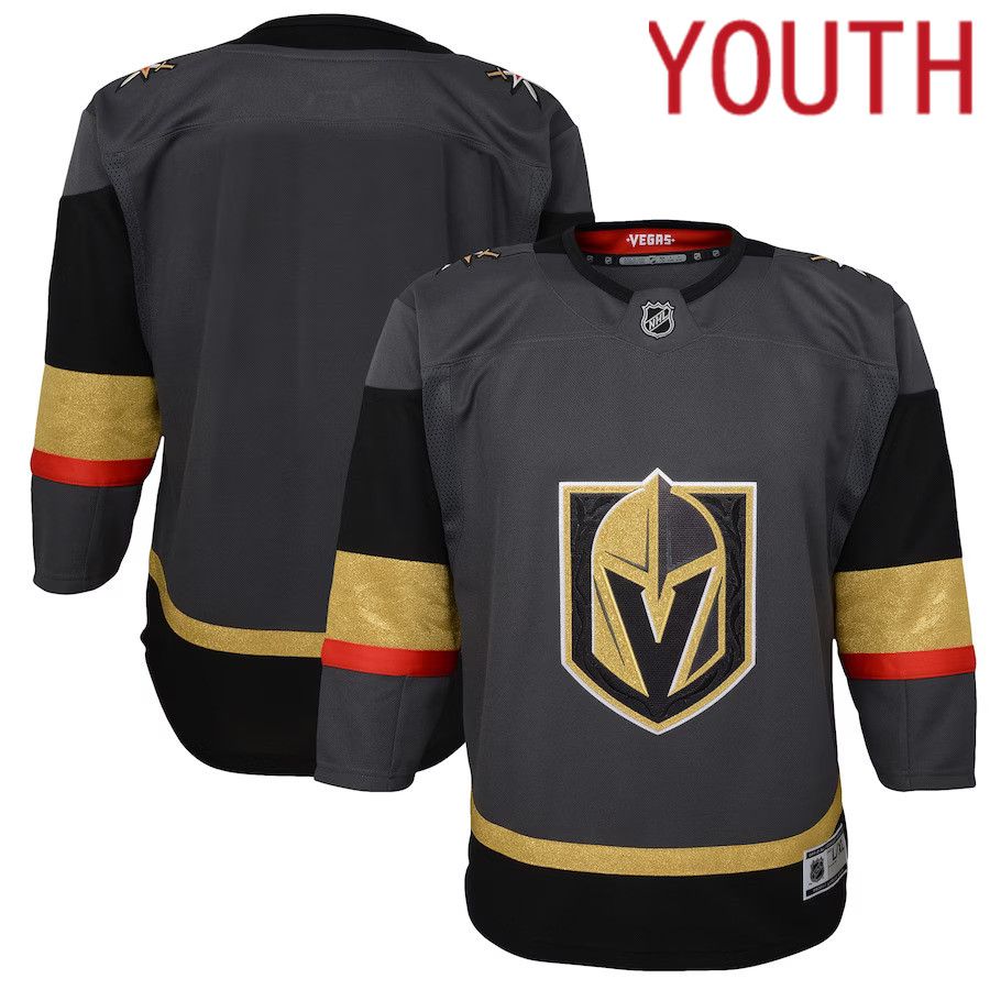 Youth Vegas Golden Knights Gray Alternate Premier Blank NHL Jersey->customized nhl jersey->Custom Jersey